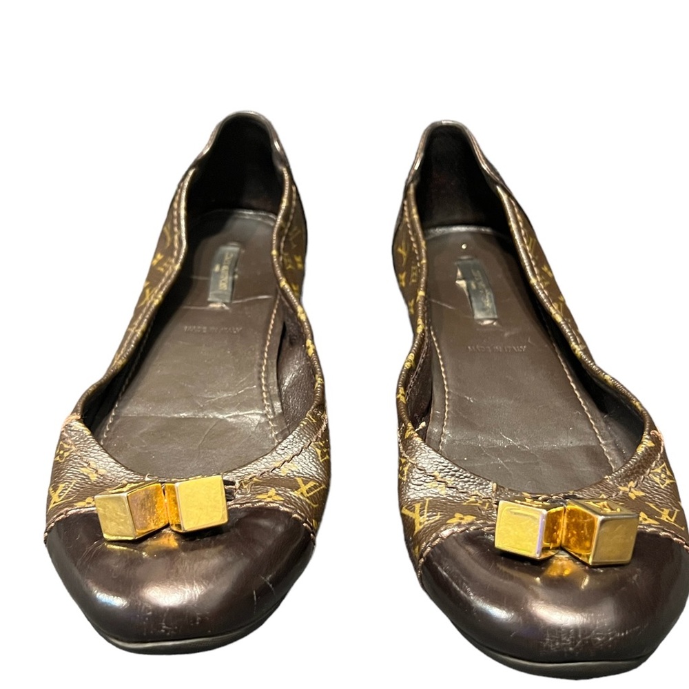 Used and worn Louis Vuitton ballerina
